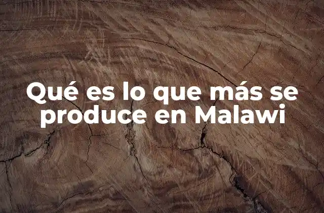 Qué es Lo que Más Se Produce en Malawi