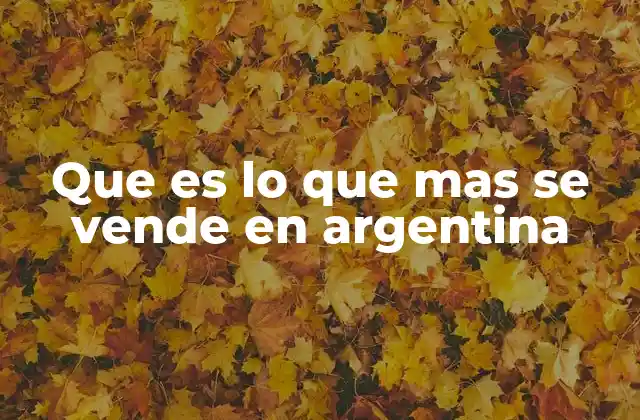 Que es Lo que mas Se Vende en Argentina