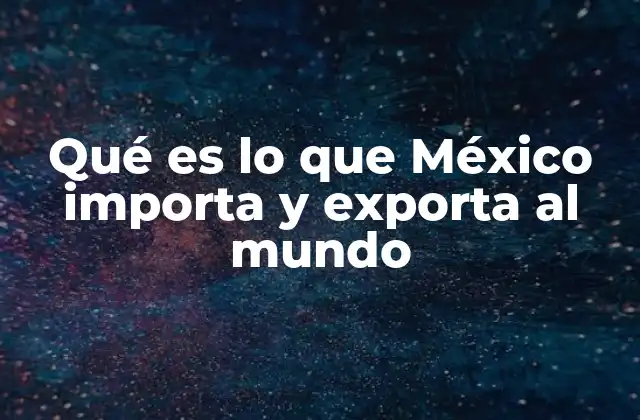 Qué es Lo que México Importa y Exporta Al Mundo