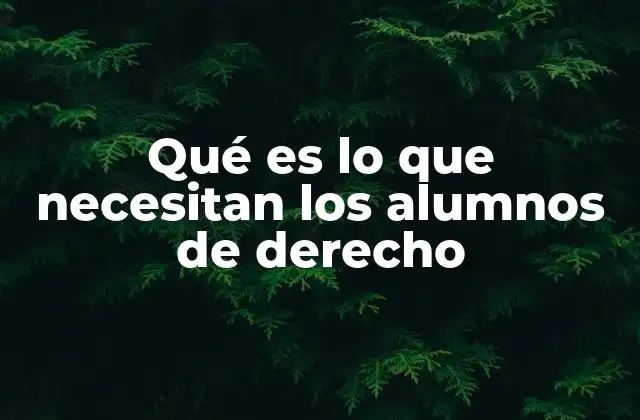 Qué es Lo que Necesitan los Alumnos de Derecho