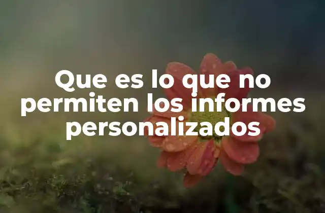 Las barreras invisibles en la generación de informes personalizados