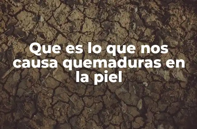 Que es Lo que Nos Causa Quemaduras en la Piel