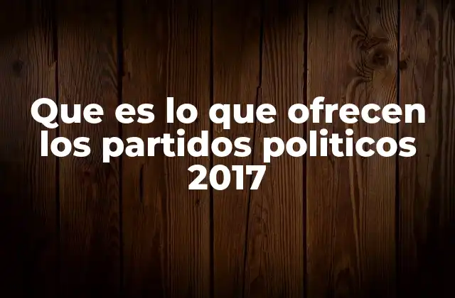 Que es Lo que Ofrecen los Partidos Politicos 2017