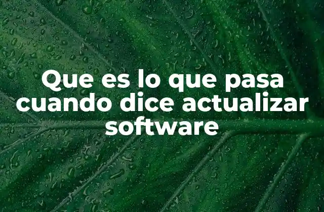 Que es Lo que Pasa Cuando Dice Actualizar Software