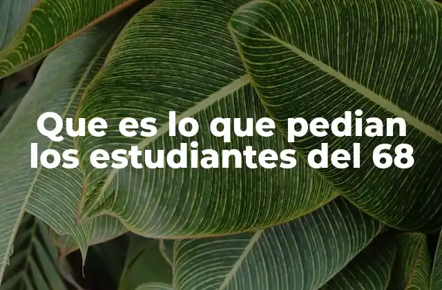 Que es Lo que Pedian los Estudiantes Del 68