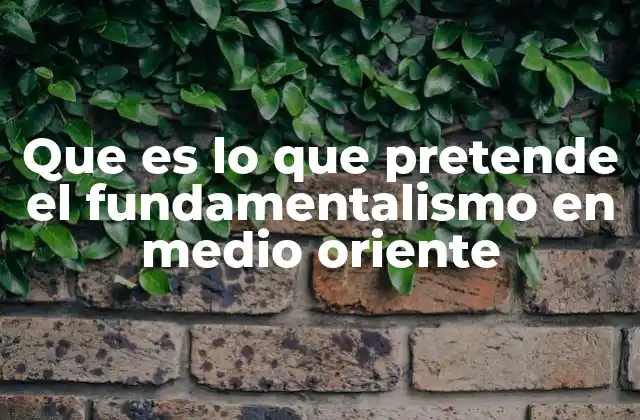 Que es Lo que Pretende el Fundamentalismo en Medio Oriente