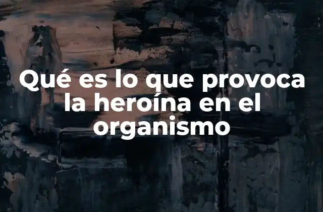 Qué es Lo que Provoca la Heroína en el Organismo