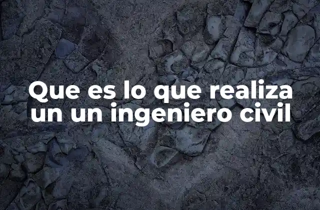 Que es Lo que Realiza un un Ingeniero Civil