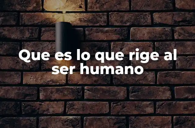 Que es Lo que Rige Al Ser Humano