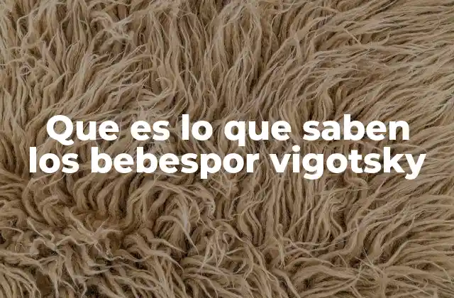Que es Lo que Saben los Bebespor Vigotsky