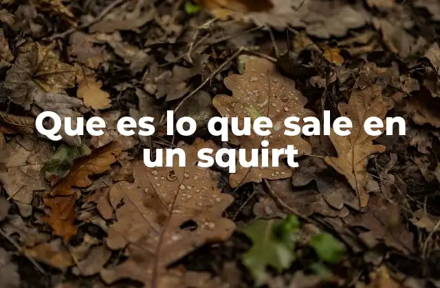 Que es Lo que Sale en un Squirt