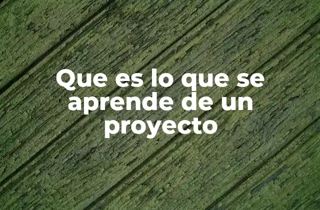 Que es Lo que Se Aprende de un Proyecto 2 Cómo los proyectos moldean el desarrollo profesional