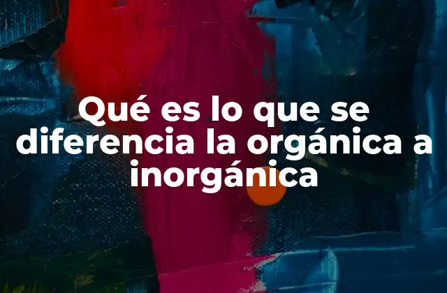 Qué es Lo que Se Diferencia la Orgánica a Inorgánica