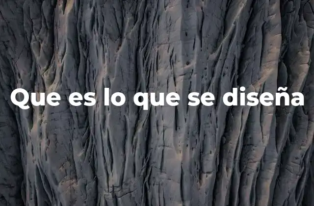 Que es Lo que Se Diseña