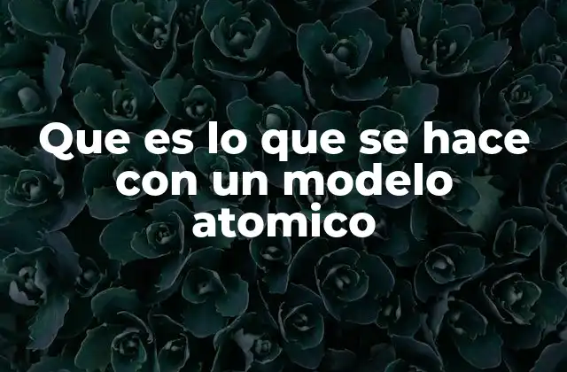 Que es Lo que Se Hace con un Modelo Atomico