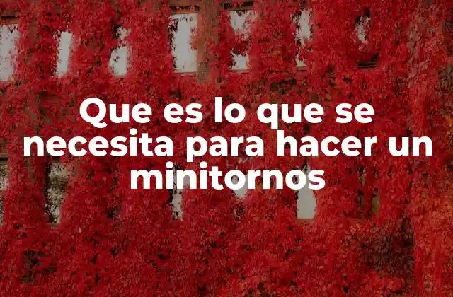 Que es Lo que Se Necesita para Hacer un Minitornos 2 Los materiales esenciales para la fabricación artesanal