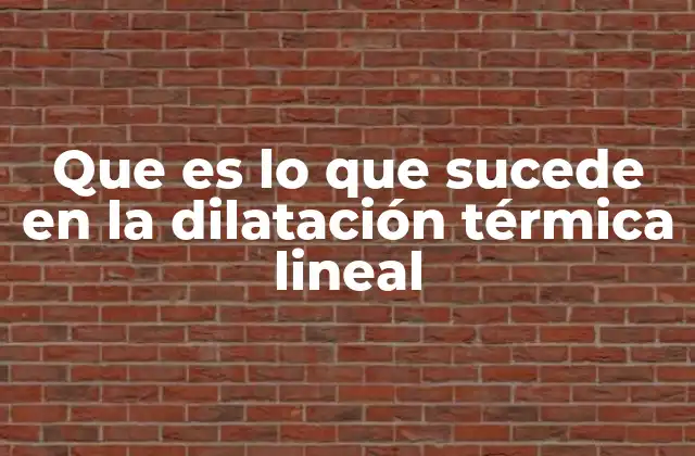 Que es Lo que Sucede en la Dilatación Térmica Lineal