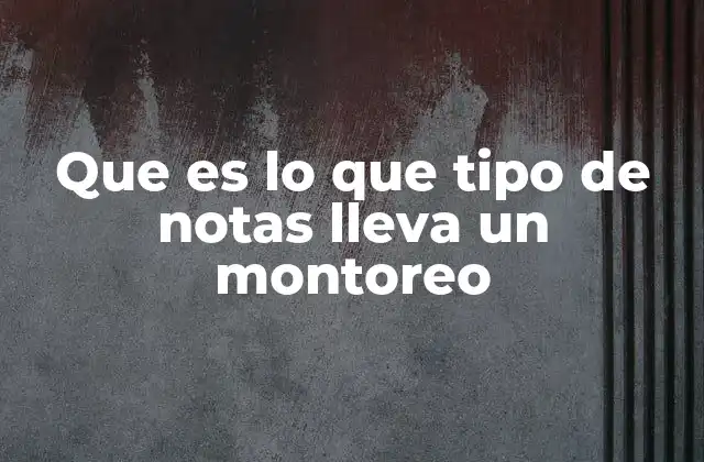 Que es Lo que Tipo de Notas Lleva un Montoreo