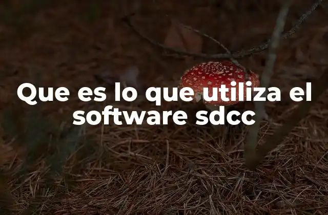 Que es Lo que Utiliza el Software Sdcc