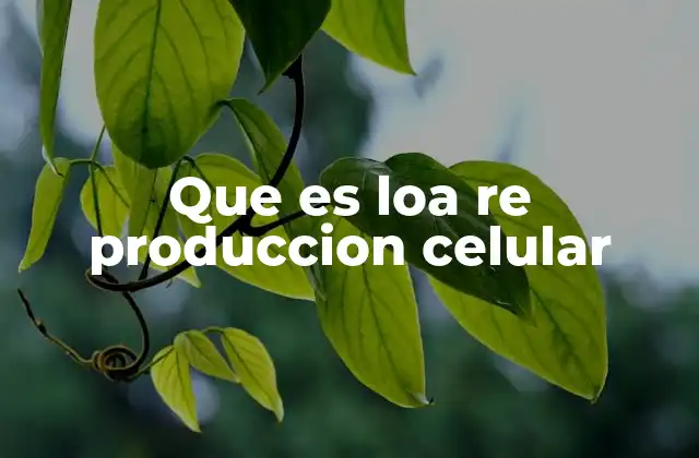 Que es Loa Re Produccion Celular