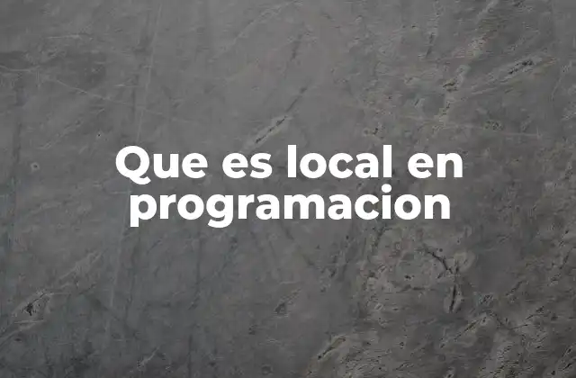 Que es Local en Programacion