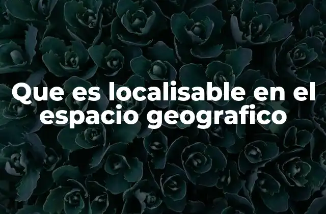 Que es Localisable en el Espacio Geografico