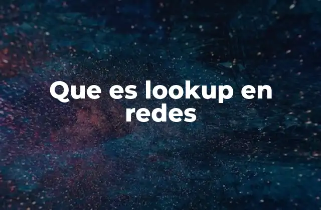Que es Lookup en Redes