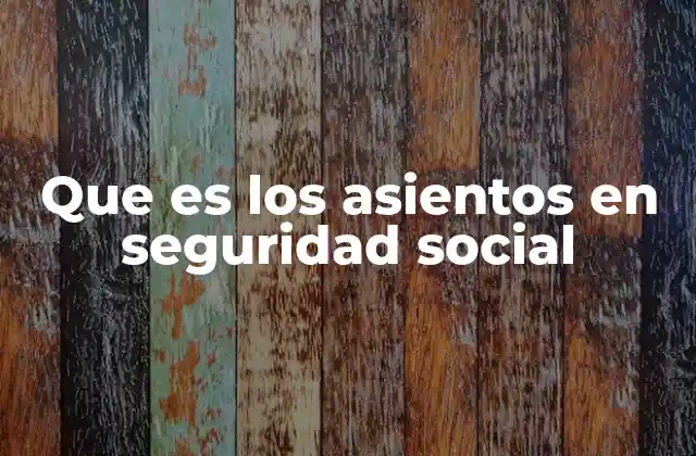 Que es los Asientos en Seguridad Social