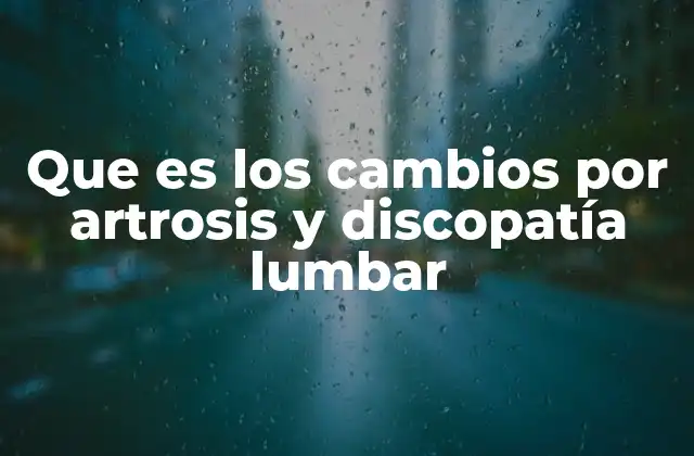 Que es los Cambios por Artrosis y Discopatía Lumbar