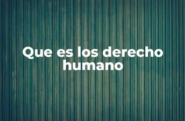 Que es los Derecho Humano