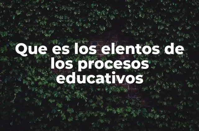 Que es los Elentos de los Procesos Educativos
