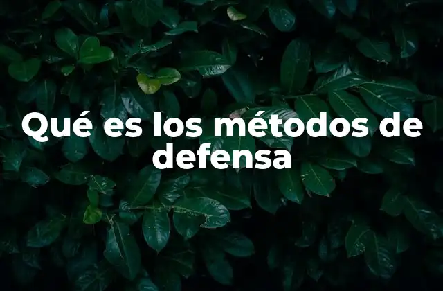 Qué es los Métodos de Defensa