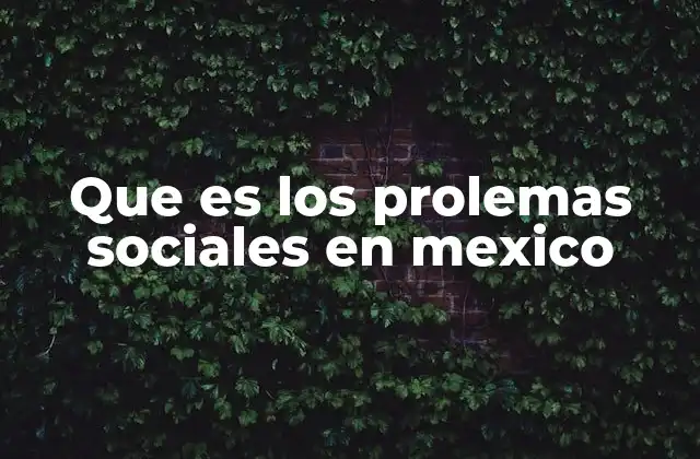 Que es los Prolemas Sociales en Mexico
