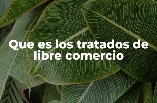 Que es los Tratados de Libre Comercio