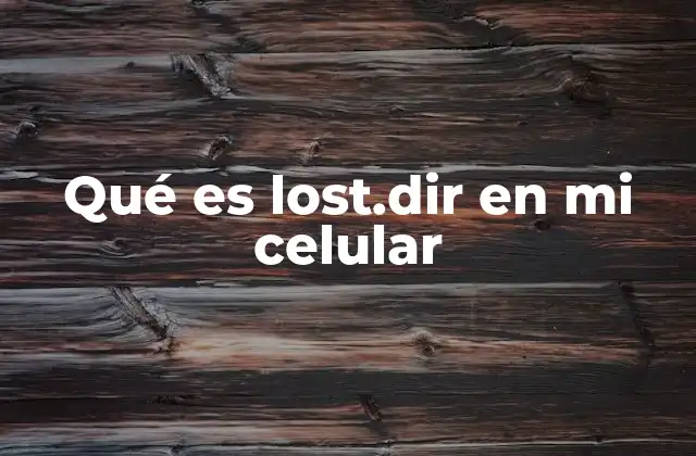 Qué es Lost.dir en Mi Celular