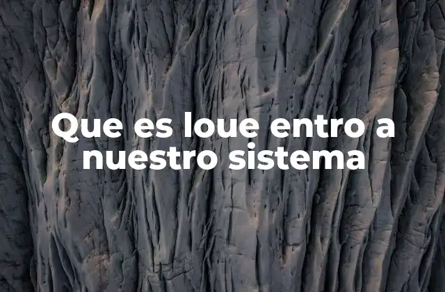 Que es Loue Entro a Nuestro Sistema