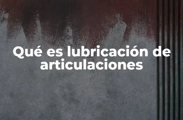 Qué es Lubricación de Articulaciones