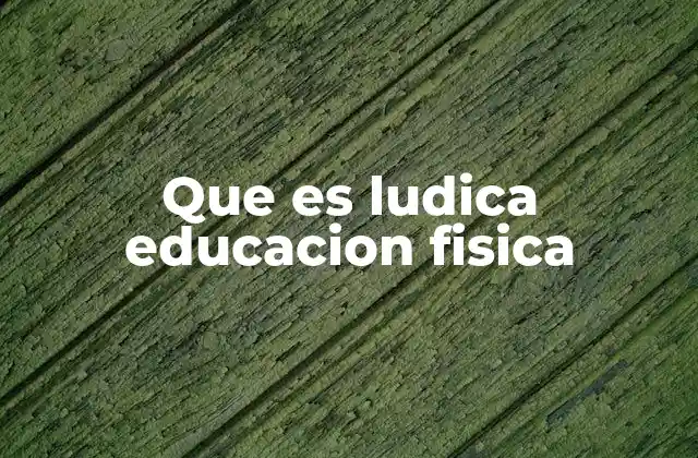 Que es Ludica Educacion Fisica