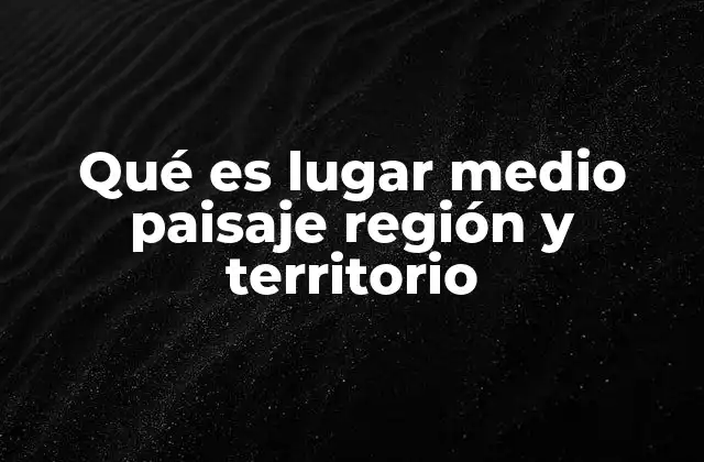 Qué es Lugar Medio Paisaje Región y Territorio