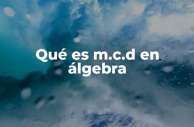 Qué es M.c.d en Álgebra