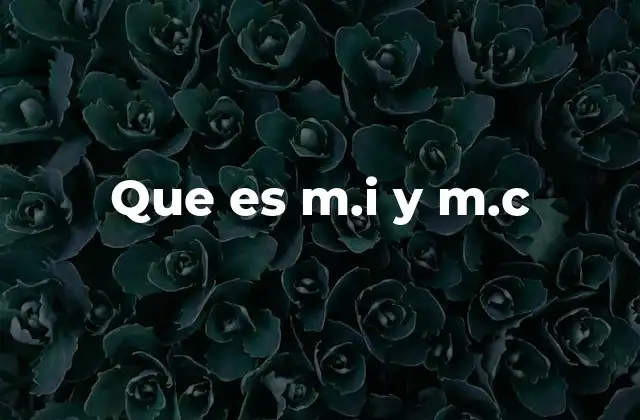 Que es M.i y M.c
