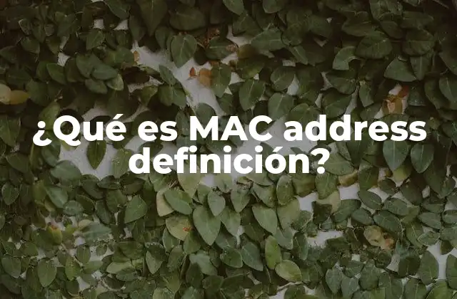 ¿qué es Mac Address Definición?