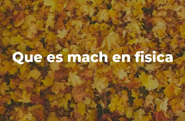 Que es Mach en Fisica