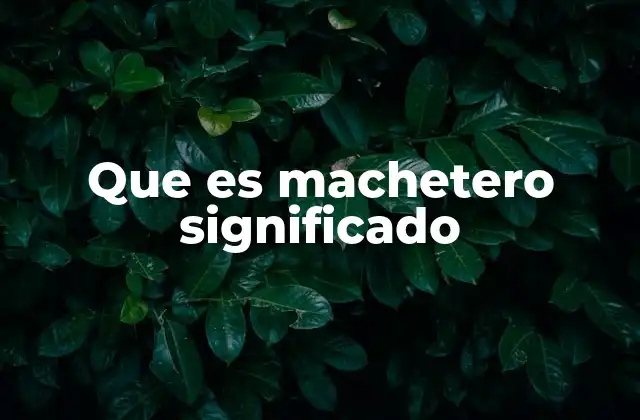 Que es Machetero Significado