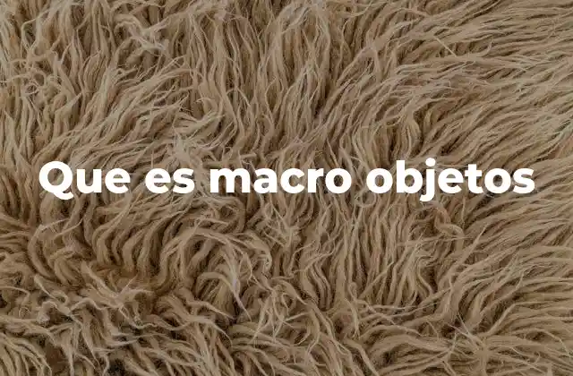 Que es Macro Objetos