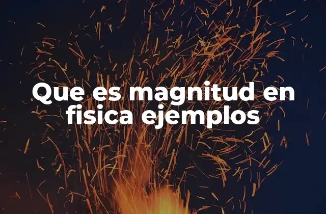 Que es Magnitud en Fisica Ejemplos