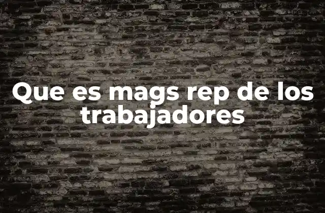 Que es Mags Rep de los Trabajadores