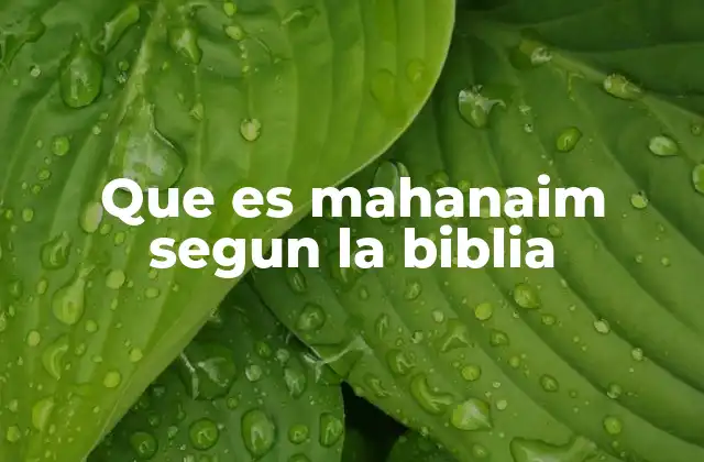 Que es Mahanaim Segun la Biblia