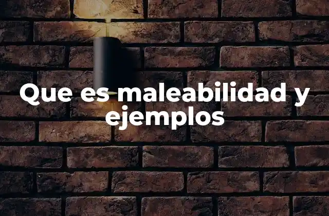 Que es Maleabilidad y Ejemplos