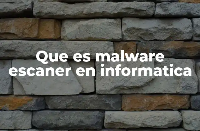 Que es Malware Escaner en Informatica